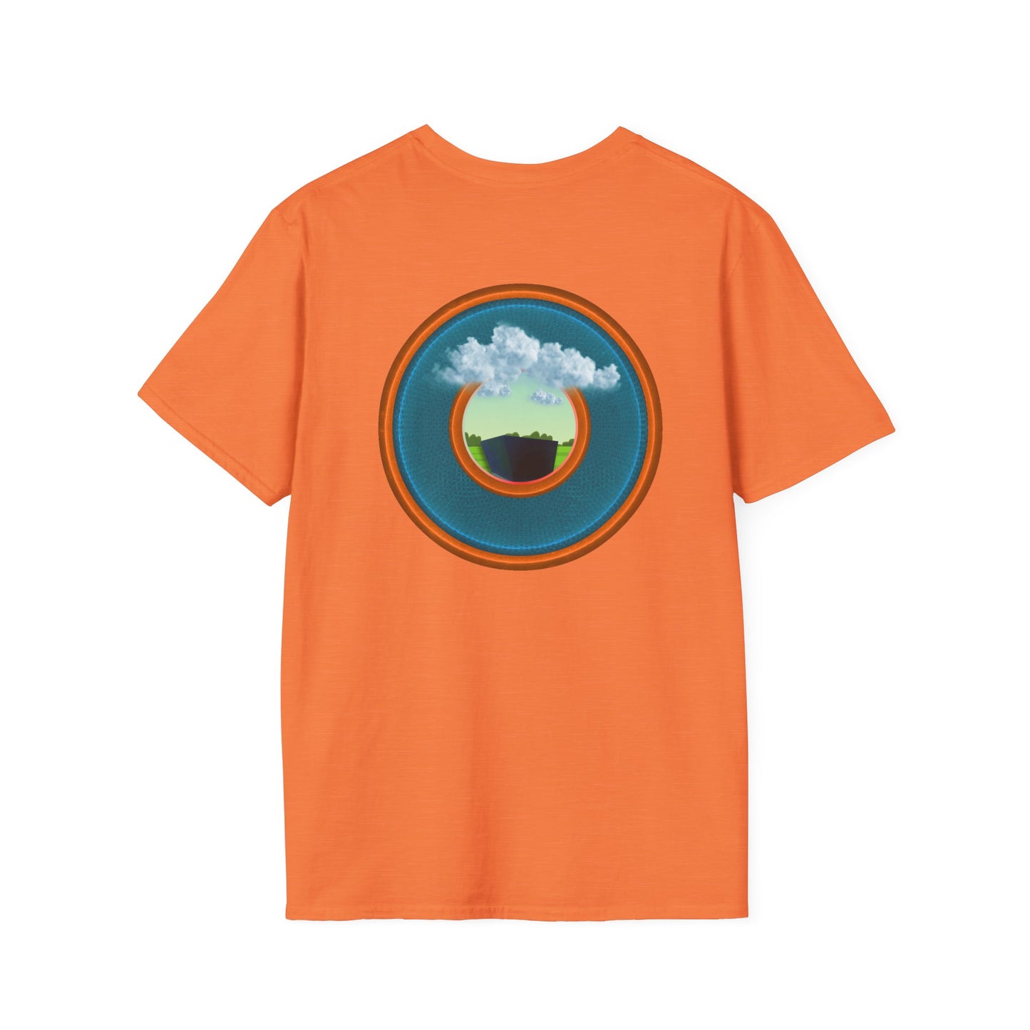 Classic Donut Tee - Unisex Soft-Style - "Got Rhombus?" - series 1.0  - variant 3 - aquamarine/orange donut