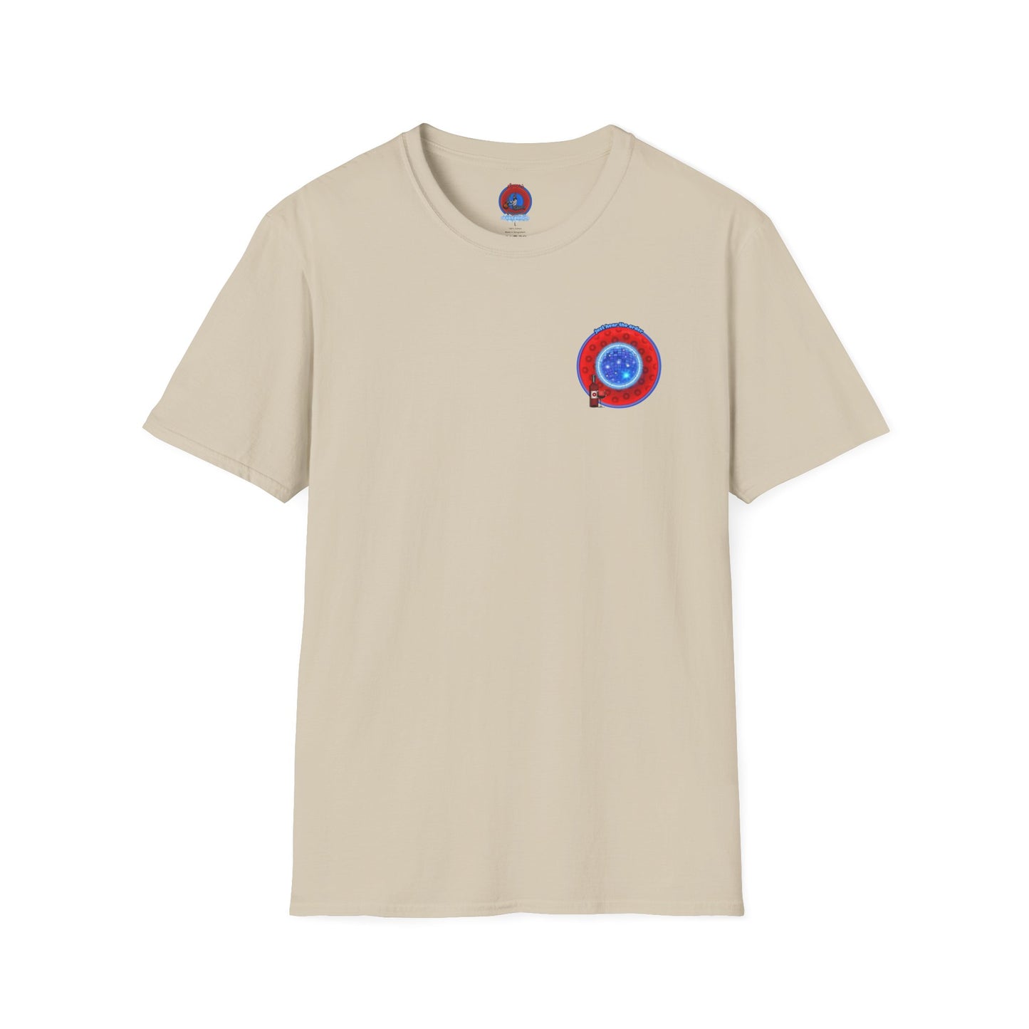 Classic Donut Tee - Unisex Soft-Style - "The Skipper's Donut" - red/blue paradoxical widemouthed donut