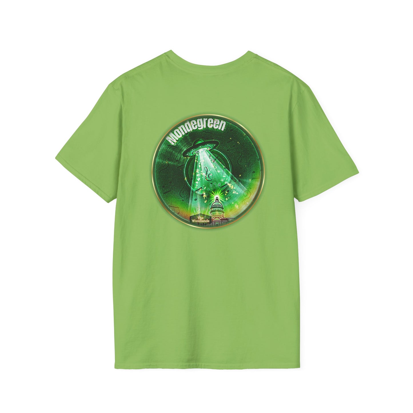 Classic Donut Tee - Unisex Soft-Style - "Close Encounters of the Delaware kind - Mondegreen Donut"  " variant 2 - green donut