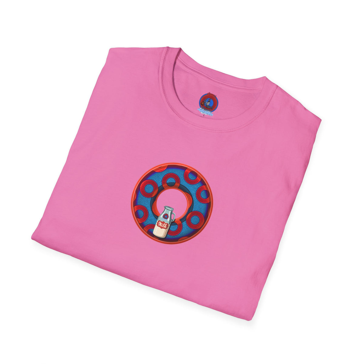 Classic Donut Tee - Unisex Soft-Style - "Wooked Cream - YEMSG Donut " - blue/red rustic paradox donut - variant 1