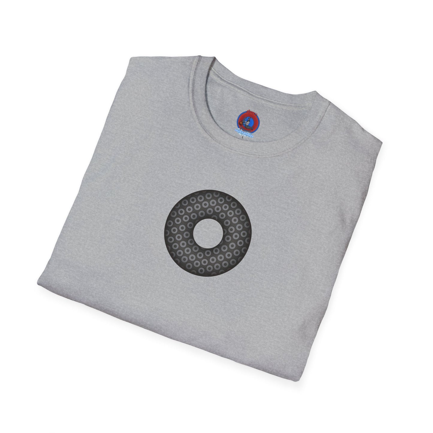 Plain Donuts/Unisex Soft-Style - "Plain Paradoxical Grided Donuts" - gray/dark gray donuts