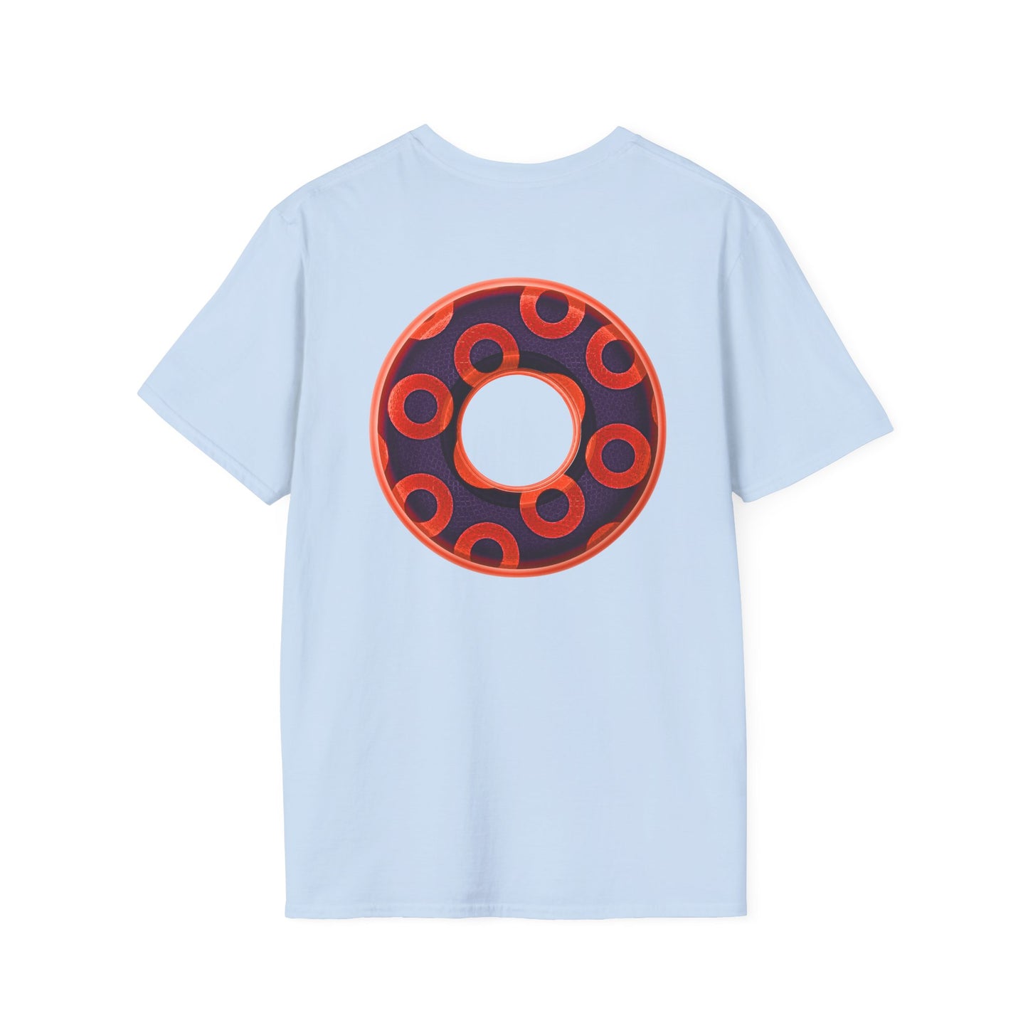 Plain Donuts/Unisex Soft-Style - "Plain Rustic Paradoxical Donuts" - red/midnight blue donuts