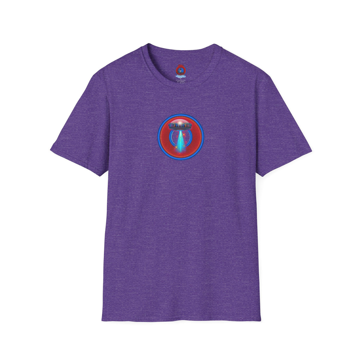 Classic Donut Tee - Unisex Soft-Style - "Donuts now Served on the Mothership" - red/blue donut