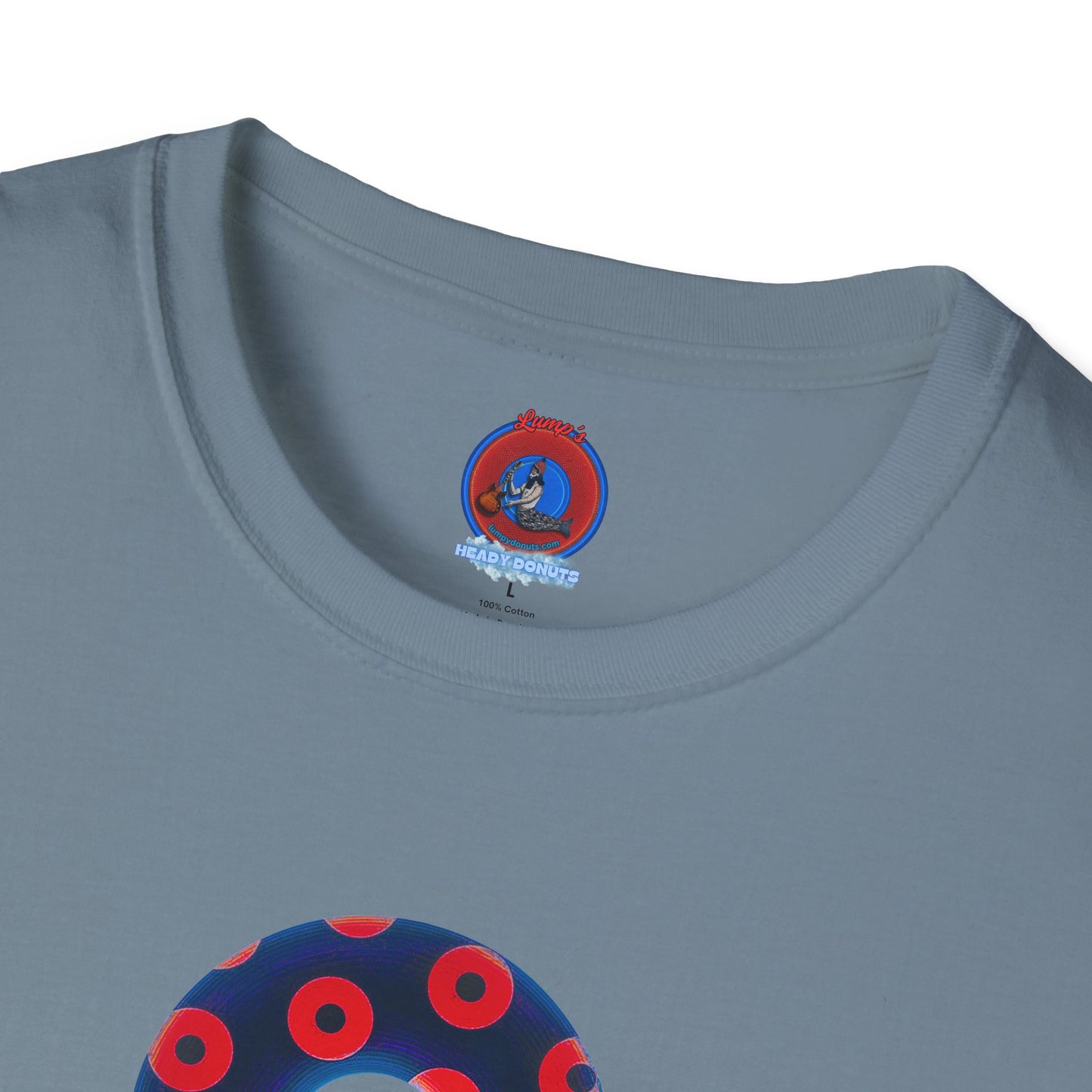 Plain Donuts/Unisex Soft-Style - "Plain Blimpy Paradoxical Donuts" - dark navy/bright red donuts