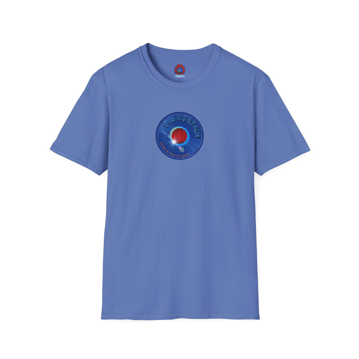 Classic Donut Tee - Unisex Soft-Style - "The Donut Without" - series 1.0  - variant 1 - vivid blue record donut