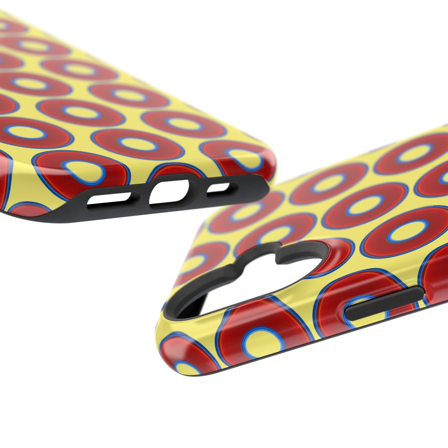 Magnetic Tough Donut Case - red vivid donut print w/yellow background