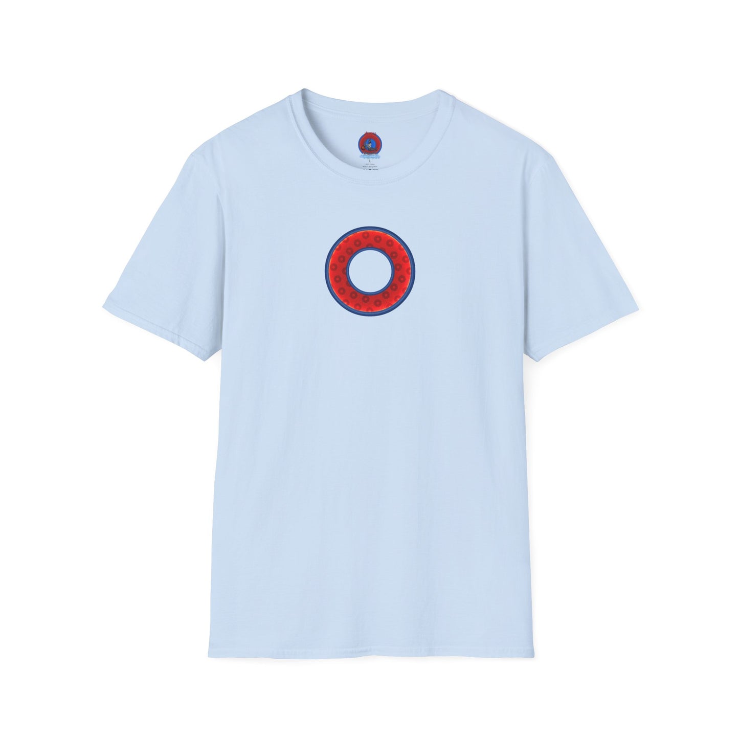 Plain Donuts/Unisex Soft-Style - "Plain Wide Mouthed Paradoxical Donuts" - red/dark blue donuts
