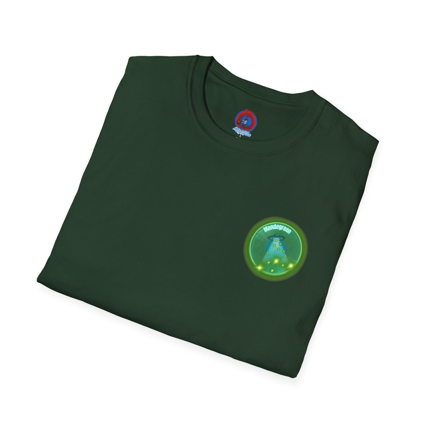 Classic Donut Tee - Unisex Soft-Style - "Close Encounters of the Delaware kind - Mondegreen Donut"  " variant 1 - green donut