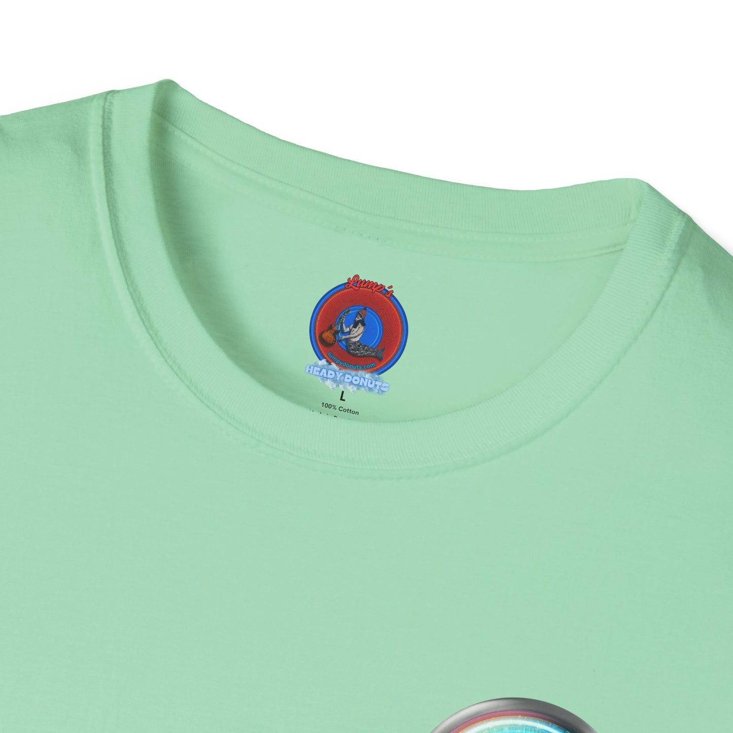 Classic Donut Tee - Unisex Soft-Style - "Donut of Life Tee" - vivid turquoise tube donut - variant 3