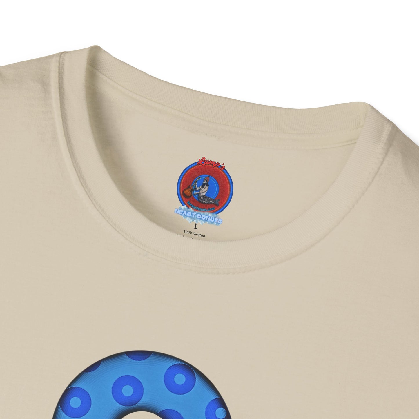 Plain Donuts/Unisex Soft-Style - "Plain Blimpy Paradoxical Donuts" - blue/light blue donuts