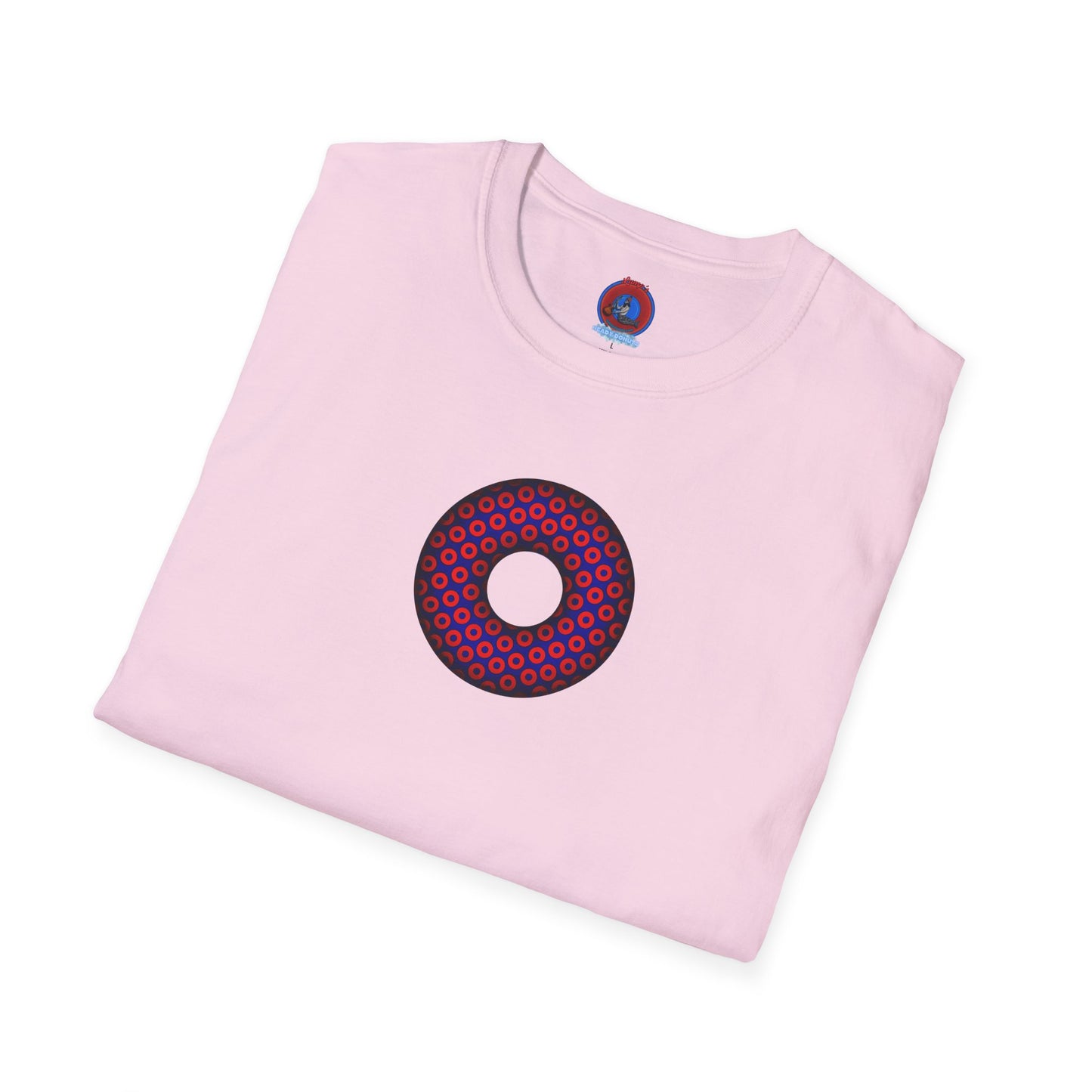 Plain Donuts/Unisex Soft-Style - "Plain Paradoxical Grided Donuts" - red/blue donuts