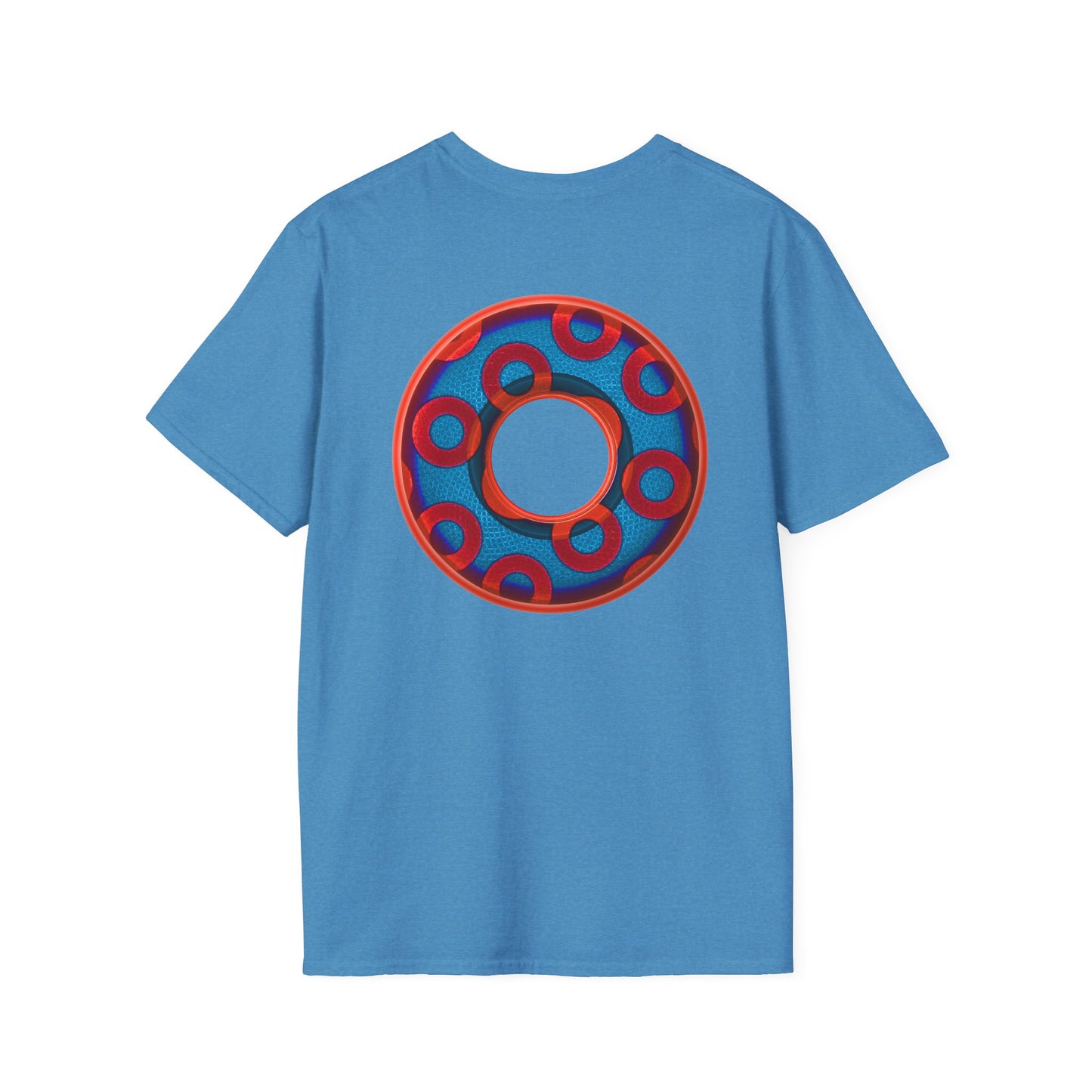 Plain Donuts/Unisex Soft-Style - "Plain Rustic Paradoxical Donuts" - red/light royal blue donuts