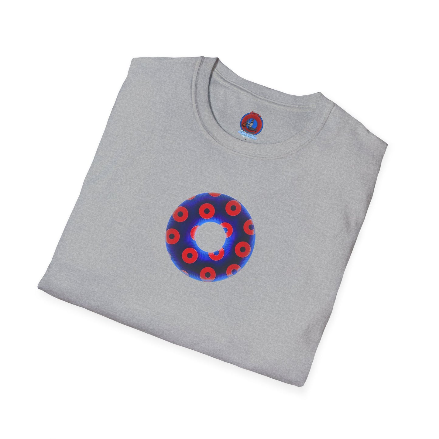 Plain Donuts/Unisex Soft-Style - "Plain Blimpy Paradoxical Donuts" - vivid royal blue/red donuts