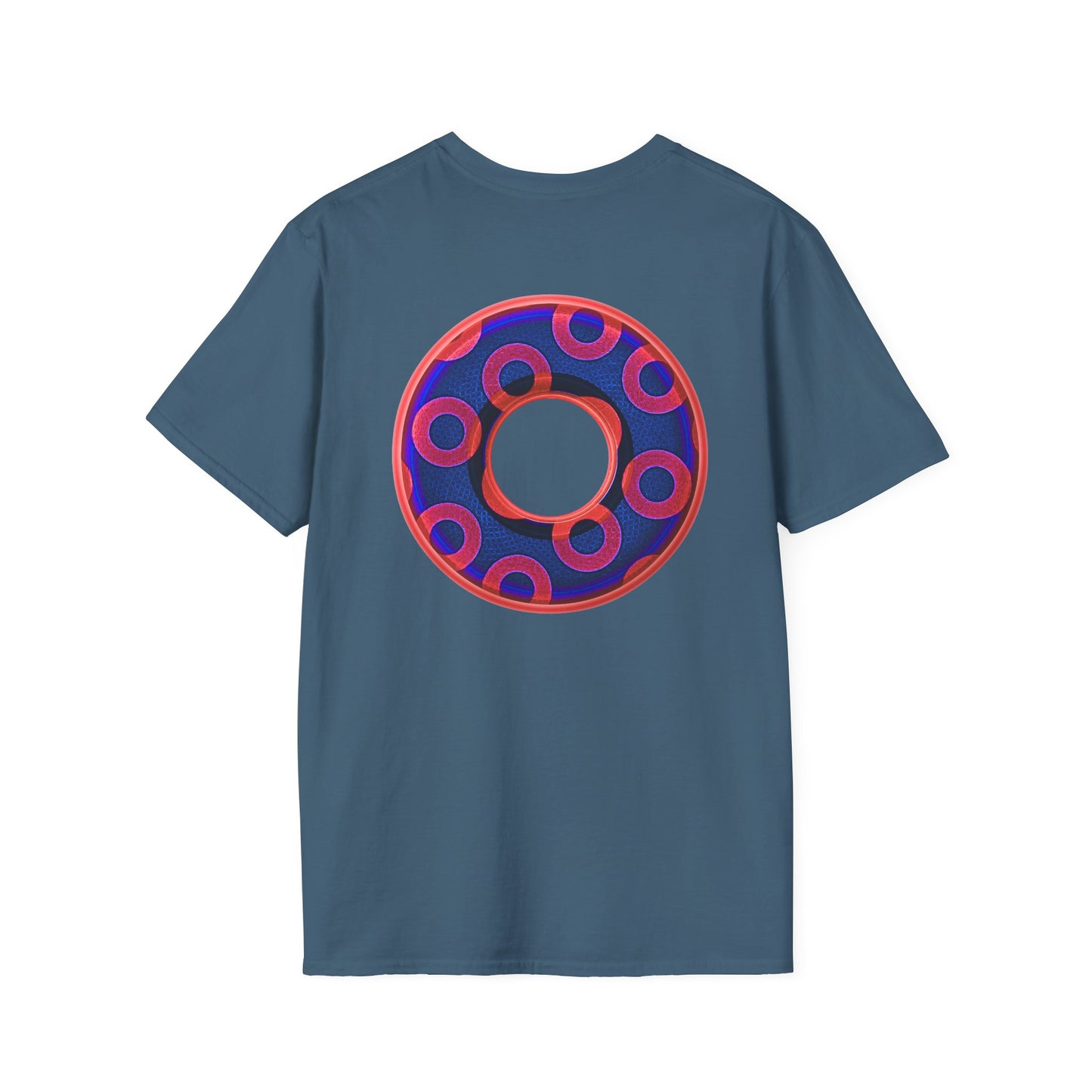 Plain Donuts/Unisex Soft-Style - "Plain Rustic Paradoxical Donuts" - red/dark royal blue donuts