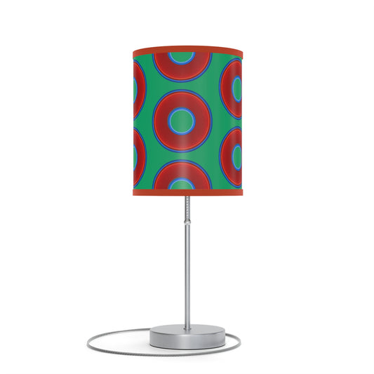 Lumpy Accent Lamps - red vivid donuts w/jade green background