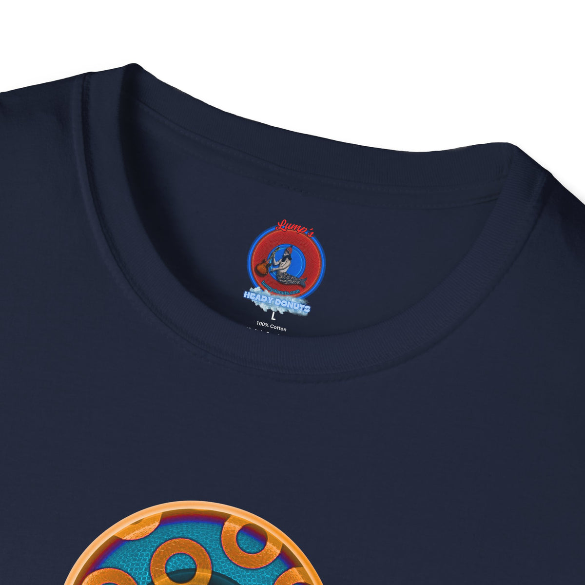 Classic Donut Tee - Unisex Soft-Style - "Wooked Cream - YEMSG Donut " -blue/orange rustic paradox donut - variant 4