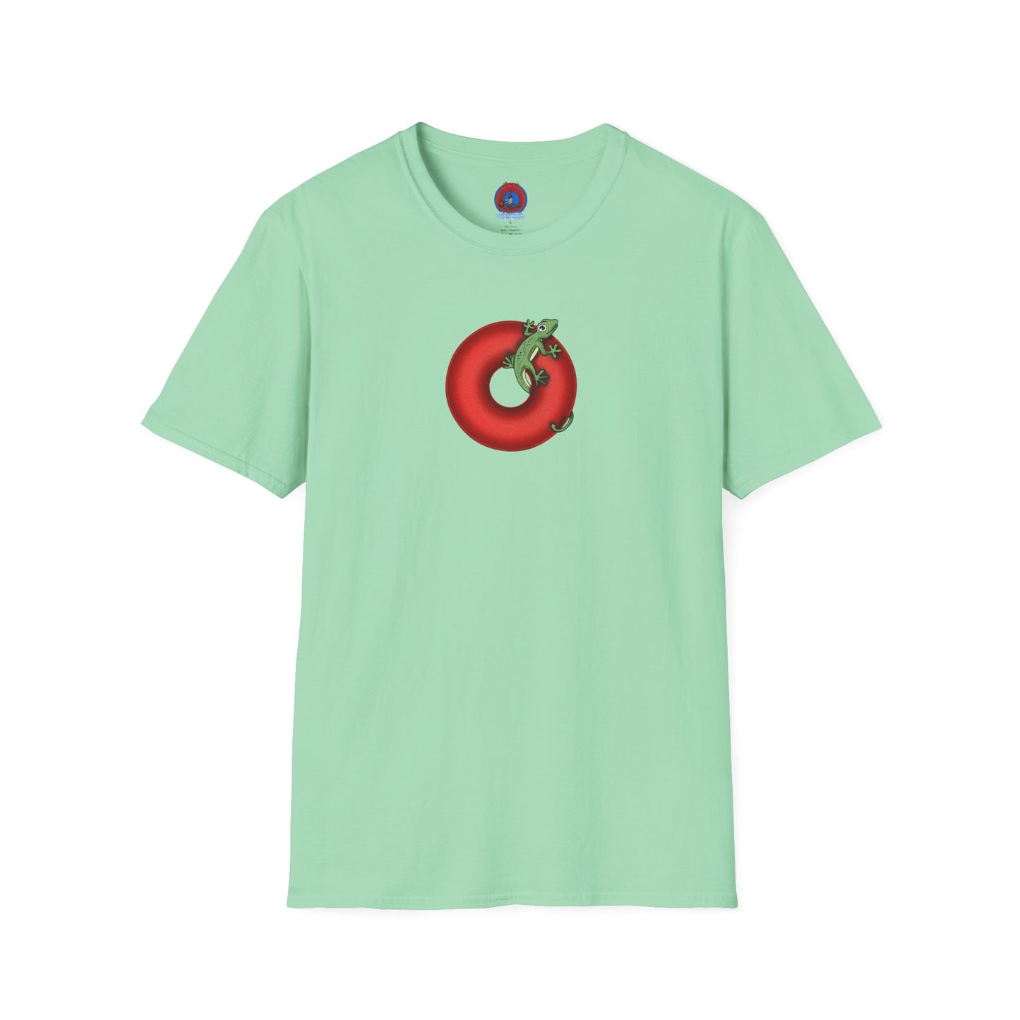 Classic Donut Tee - Unisex Soft-Style - "Practically Extinct Tee Shirt" - plump vivid red donut - variant 1