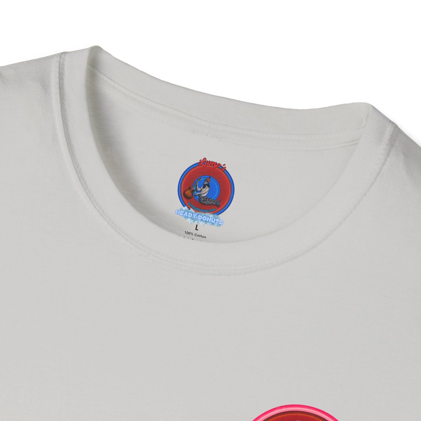 Classic Donut Tee - Unisex Soft-Style - "Got Rhombus?" - series 1.0  - variant 2 - red/pink donut