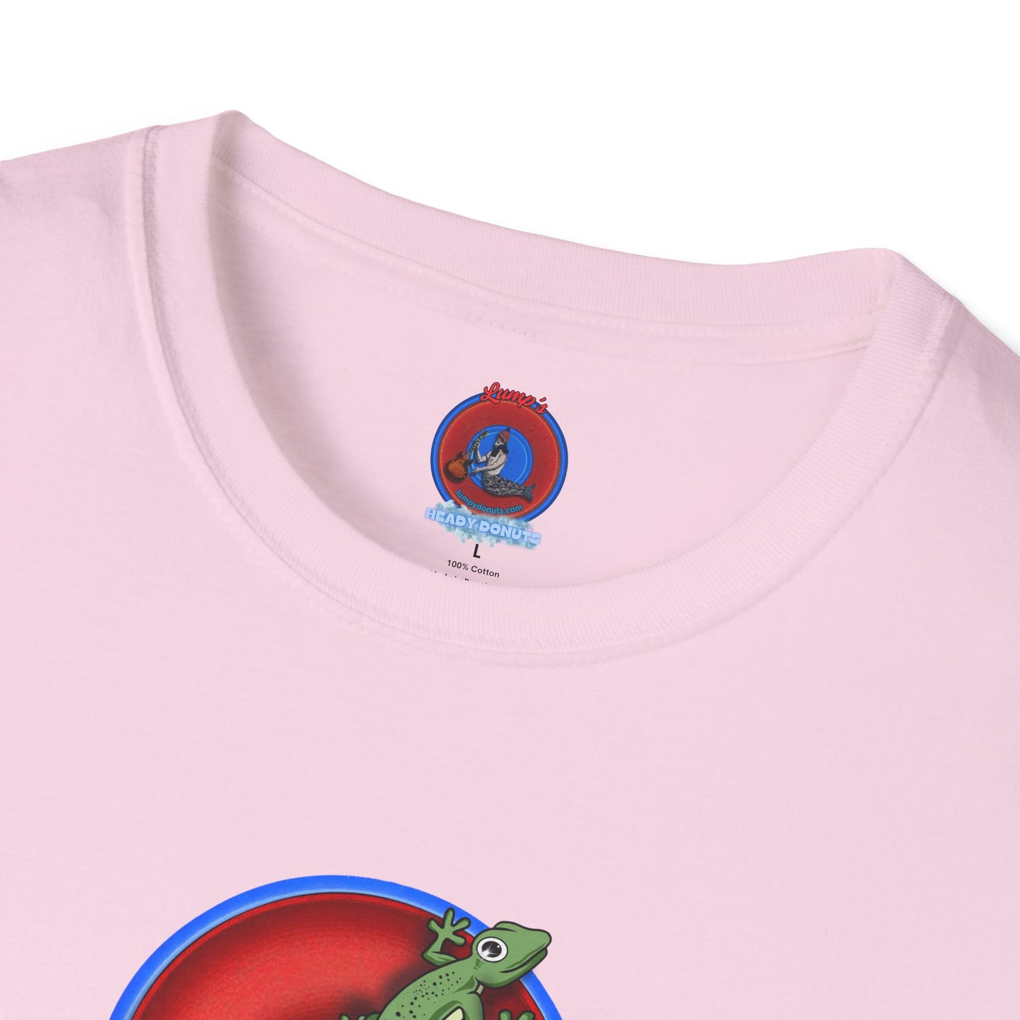 Classic Donut Tee - Unisex Soft-Style - "Practically Extinct Tee Shirt" - plump vivid red donut- variant 2