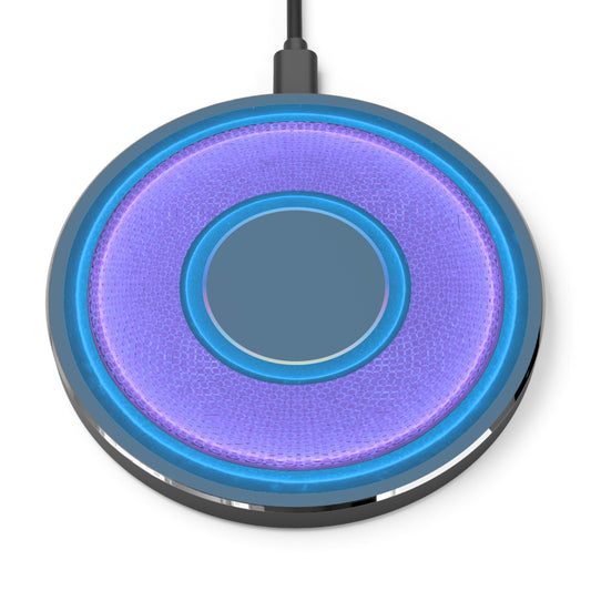 The Flow - Wireless Lumpy Donut Chargers - rustic purple/blue donut w/steel blue background