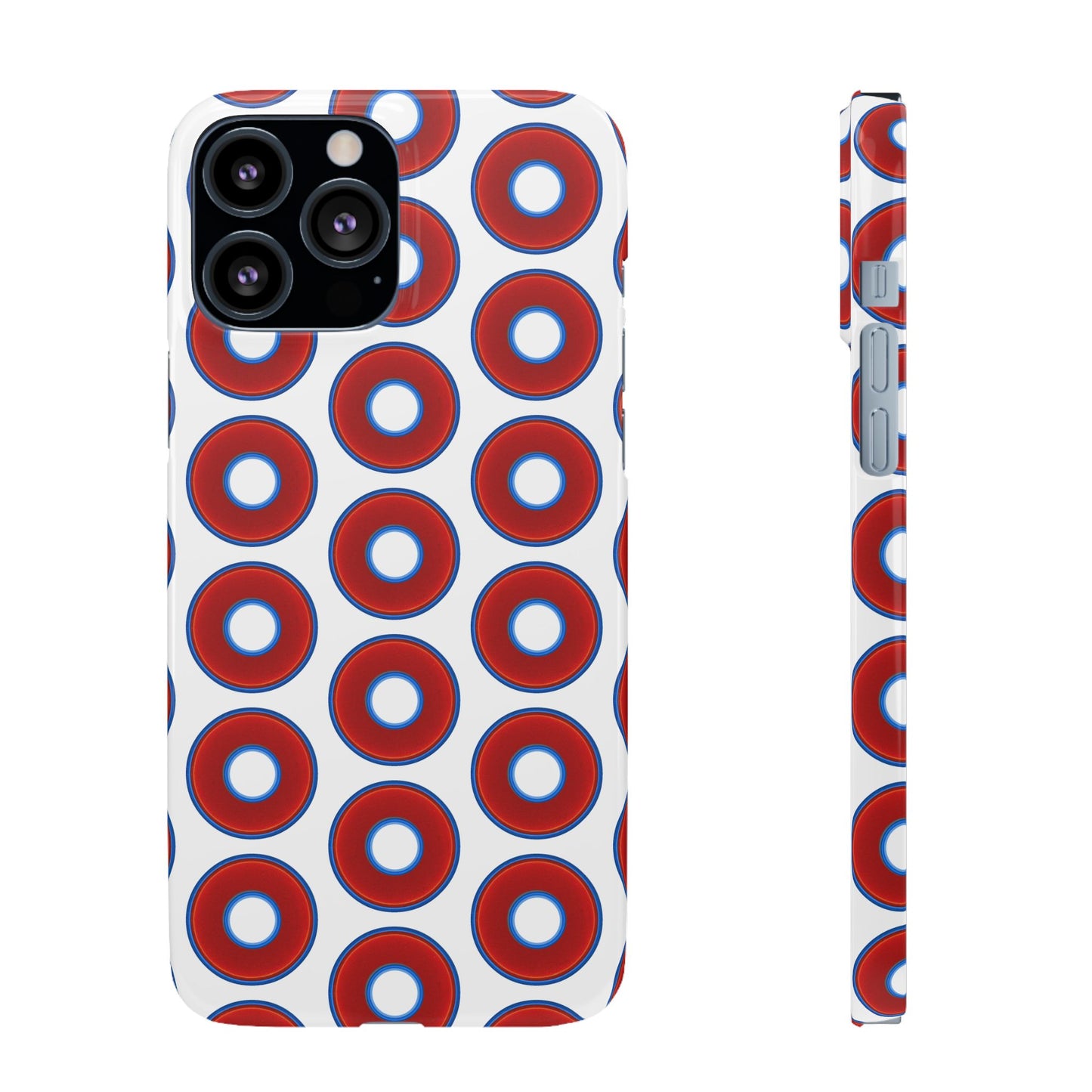 Lumpy Donut Snap Case - red vivid donut print w/white background