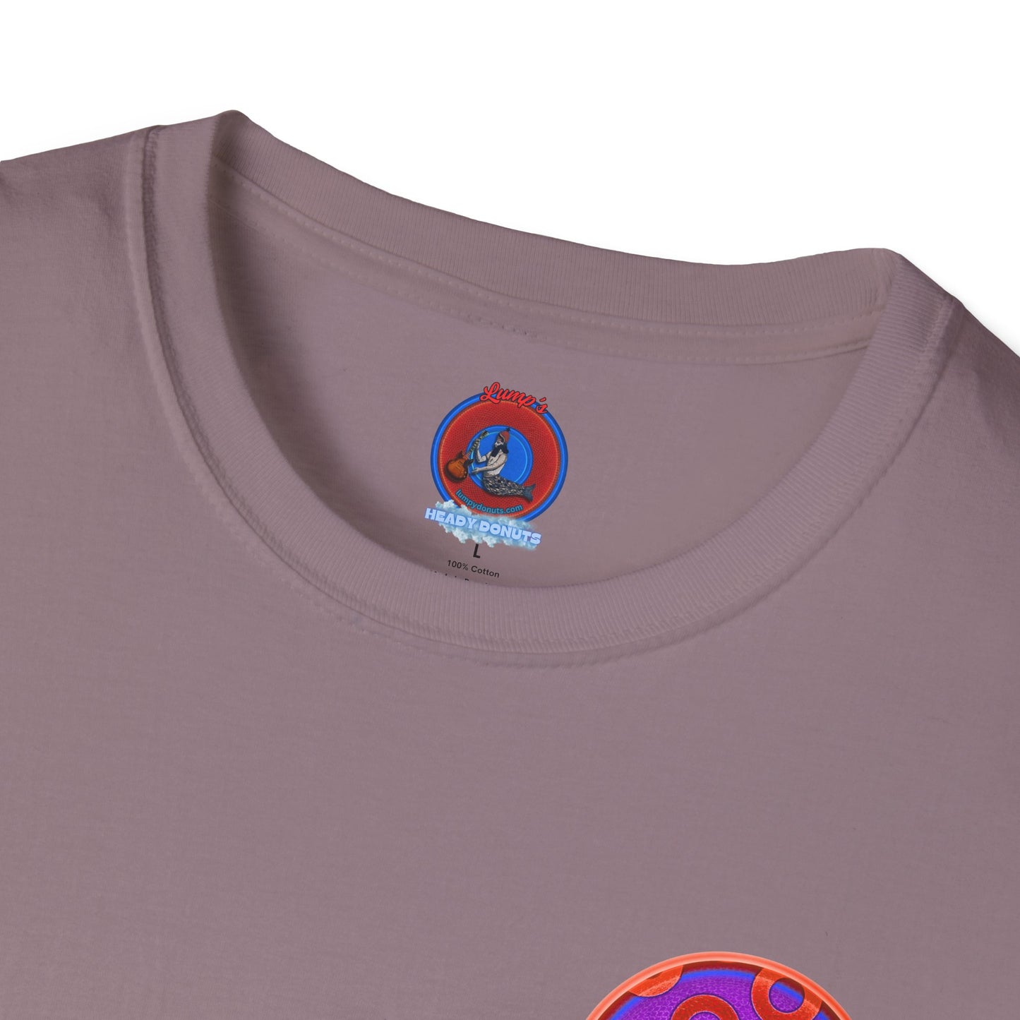 Classic Donut Tee - Unisex Soft-Style - "Wooked Cream - YEMSG Donut " -purple/red rustic paradox donut - variant 6