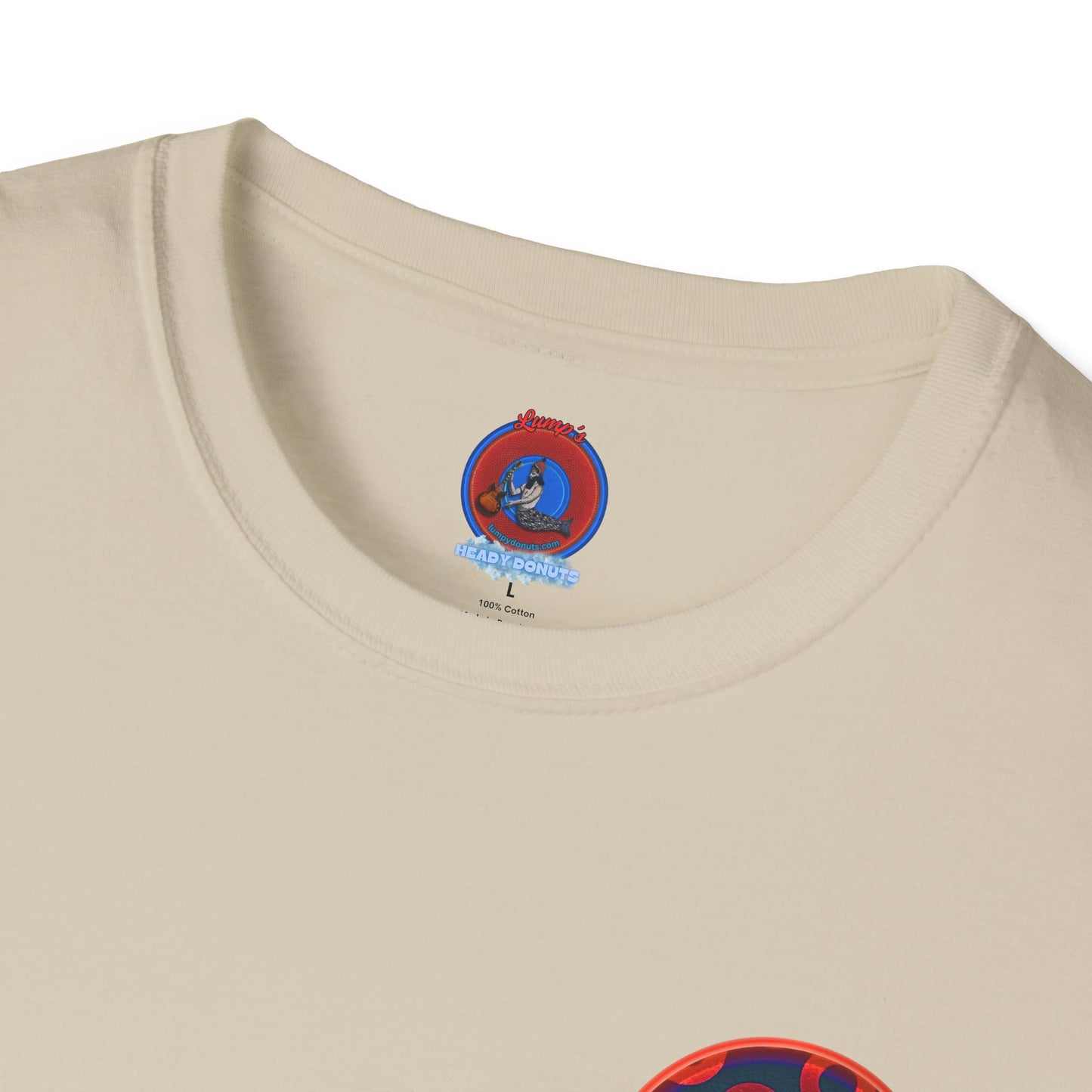 Classic Donut Tee - Unisex Soft-Style - "Wooked Cream - YEMSG Donut " -purple/red rustic paradox donut - variant 3