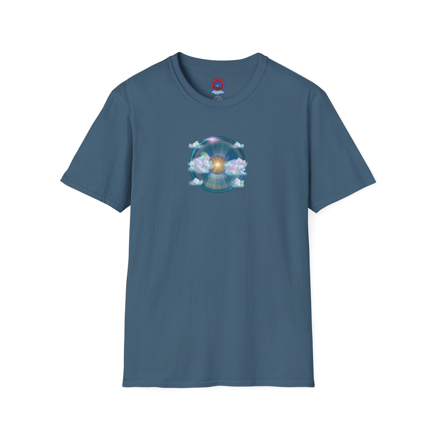 Classic Donut Tee - Unisex Soft-Style - "The Divided Donut" - vivid blue sky donut