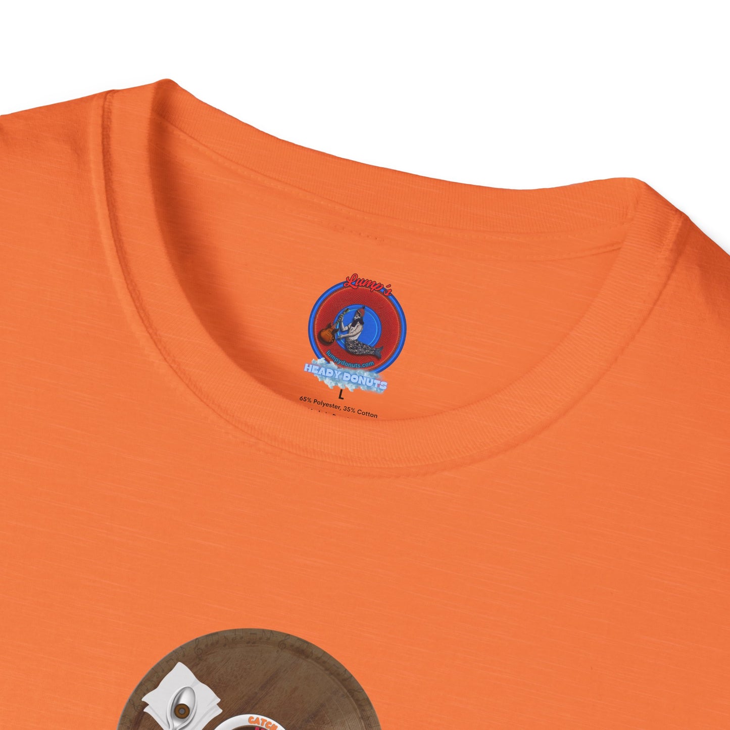 Coffee Traders Tee - Unisex Soft-Style - "Columbia House CDs " - paradoxical donut - variant 1 - coffee front/logo back