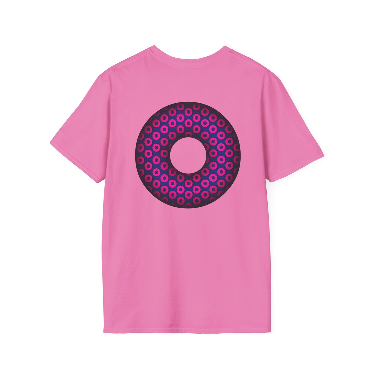 Plain Donuts/Unisex Soft-Style - "Plain Paradoxical Grided Donuts" - light magenta/dark blue donuts