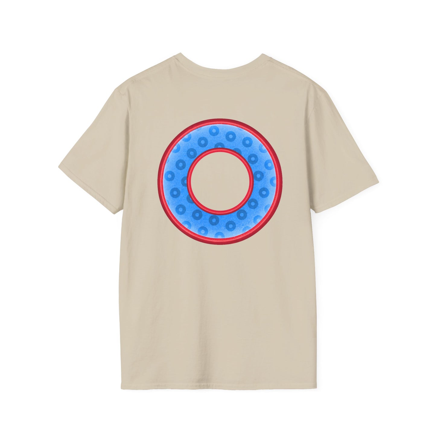 Plain Donuts/Unisex Soft-Style - "Plain Wide Mouthed Paradoxical Donuts" - light blue/red donuts