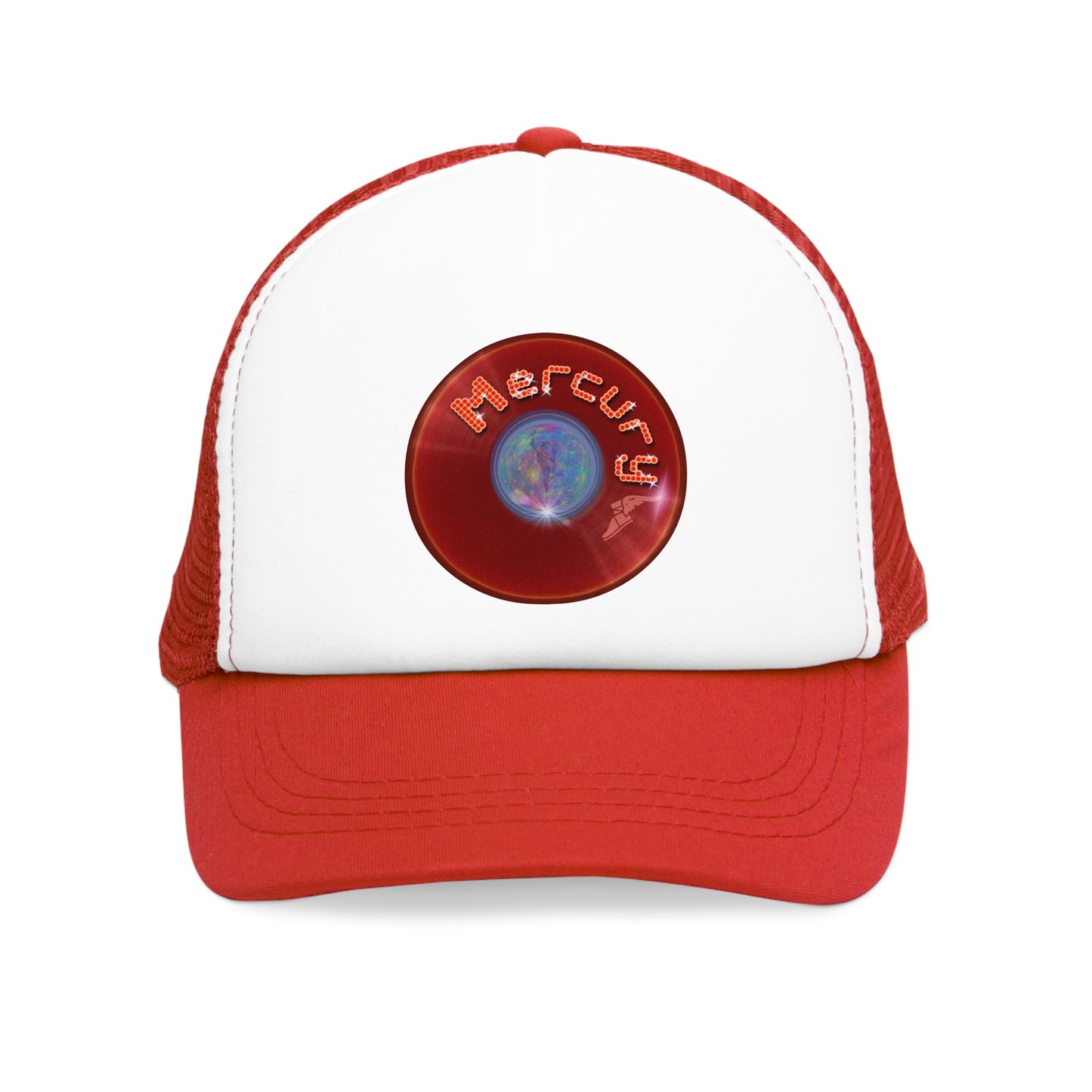Lumpy Trucker Hat - Deity Series - "Mercury's Donuts of the Gods" - variant 2 - red donut