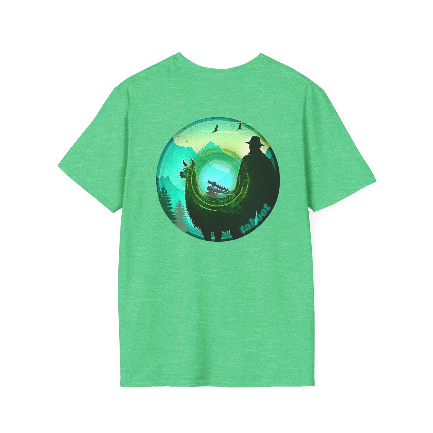 Lumpy Coffee Traders Tee - Unisex Soft-Style - "Taboo, taboot!" - paradoxical donut logo & Taboot print on back - variant 2 - logo front/taboo, taboot back