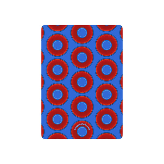 Lumpy Donut Playing Decks - 52-cards - red vivid donuts w/medium royal blue background
