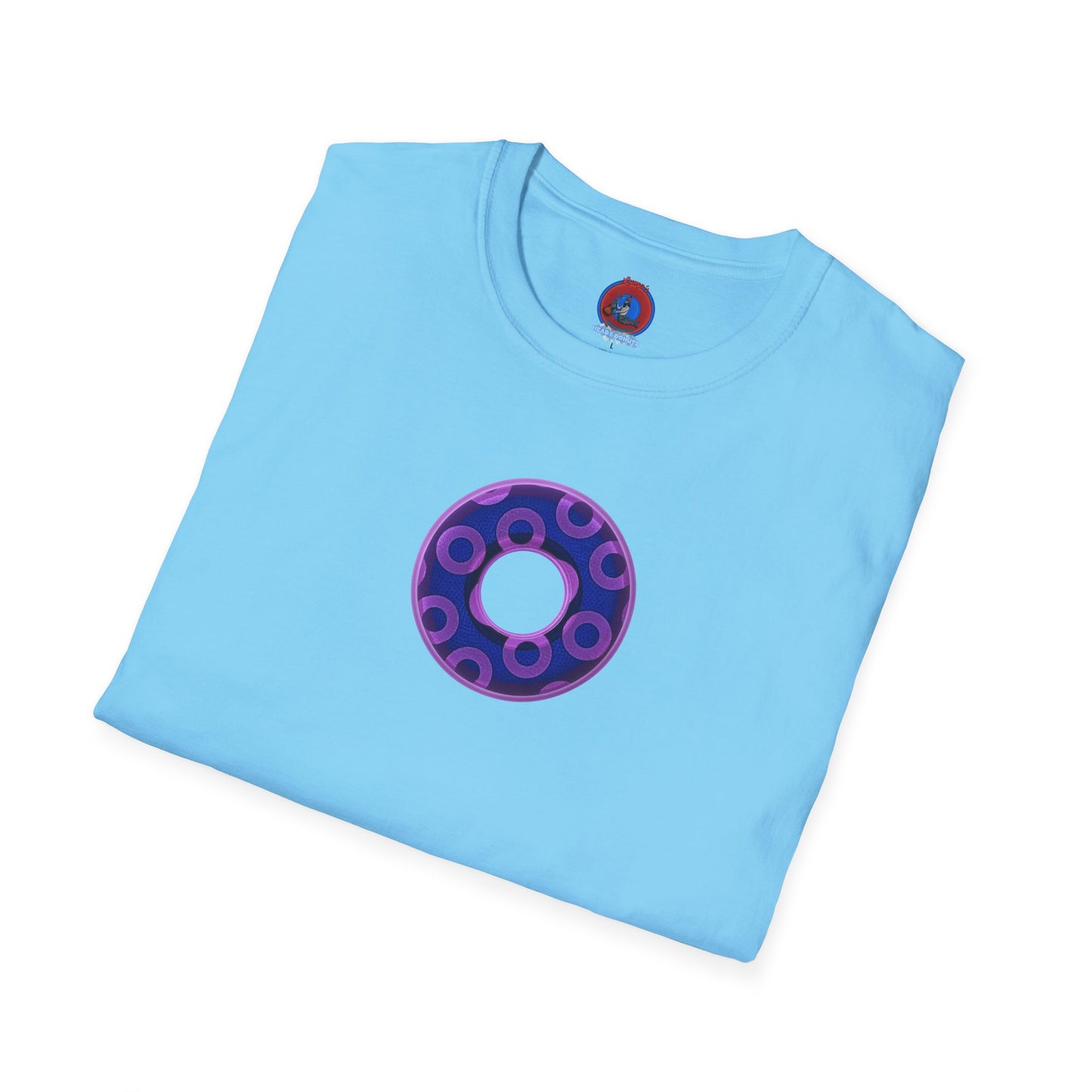 Plain Donuts/Unisex Soft-Style - "Plain Rustic Paradoxical Donuts" - light purple/dark blue donuts