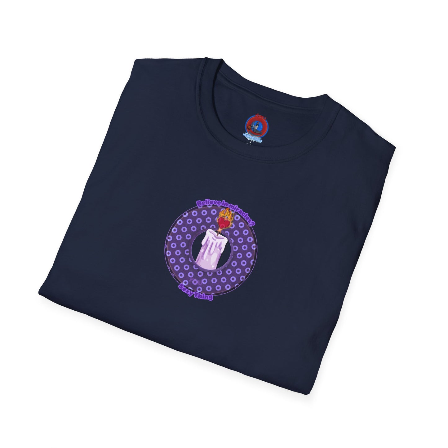 Classic Donut Tee - Unisex Soft-Style - "Donuts for Sexy Things" - electric purple/light purple paradox donut