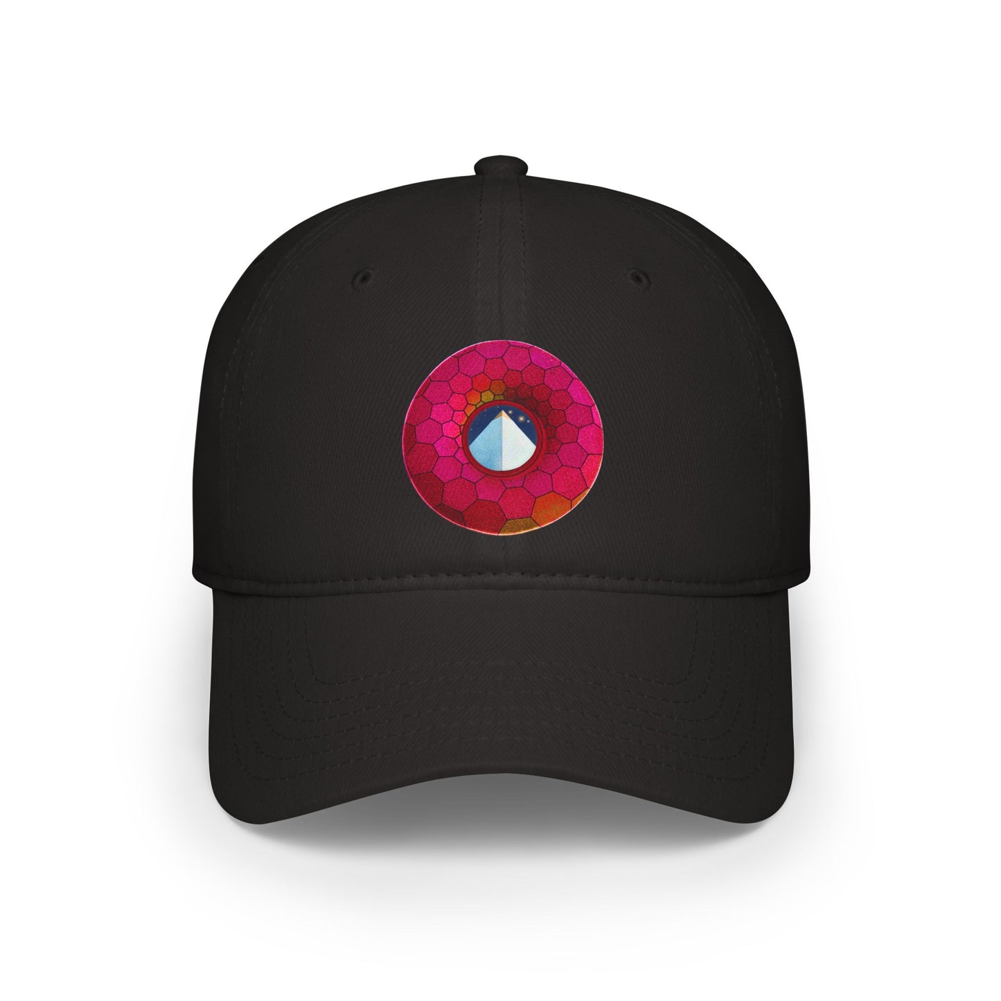 Lumpy Donut Baseball Cap - "Limestone Donut Caps So Large" - variant 5 - magenta hexadonut w/