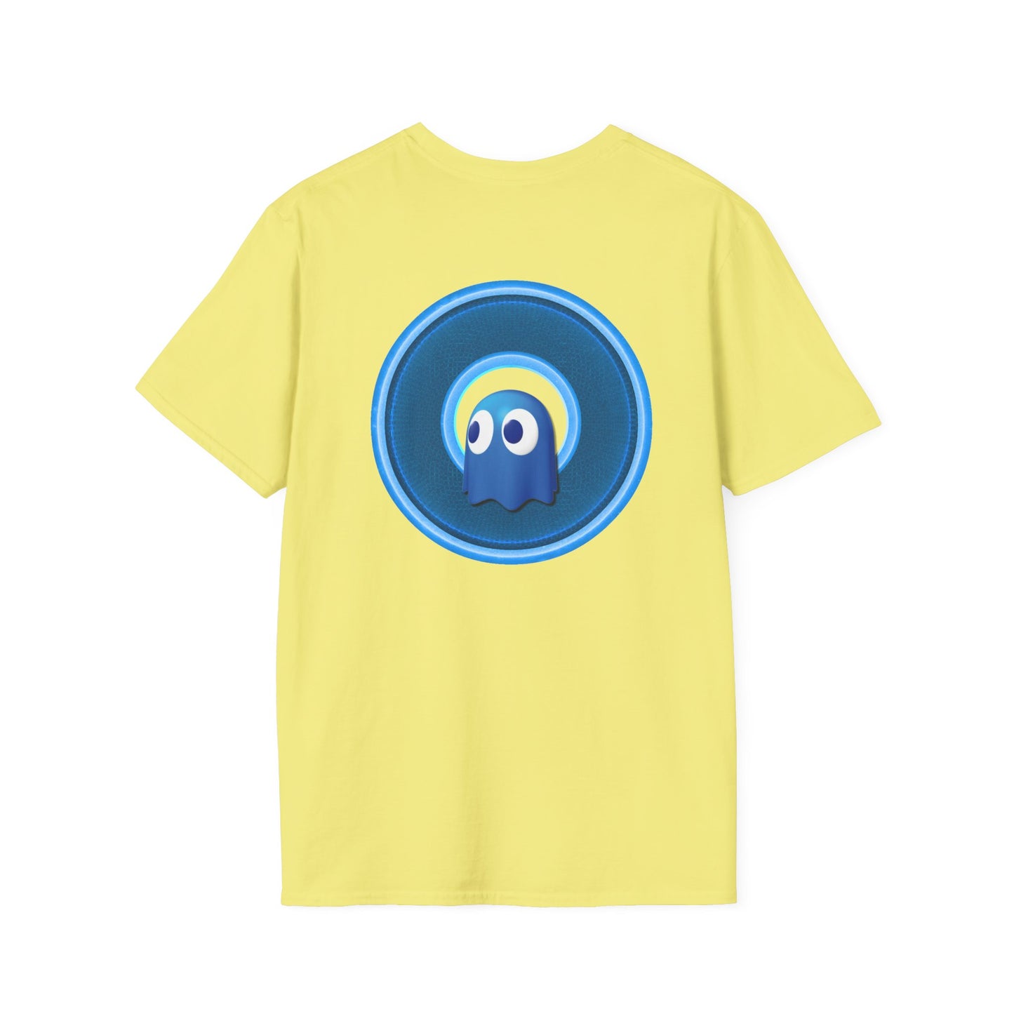 Classic Donut Tee - Unisex Soft-Style - "The Story of the Donut - a Ghostly Good Time" - variant 2 - blue/blue donut