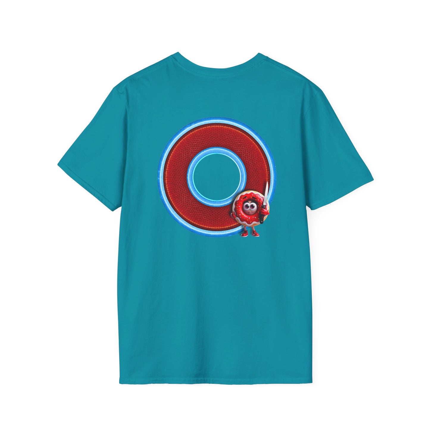 Classic Donut Tee - Unisex Soft-Style - "My Friend the Donut " - series 1.0  - variant 1 - red/blue donut