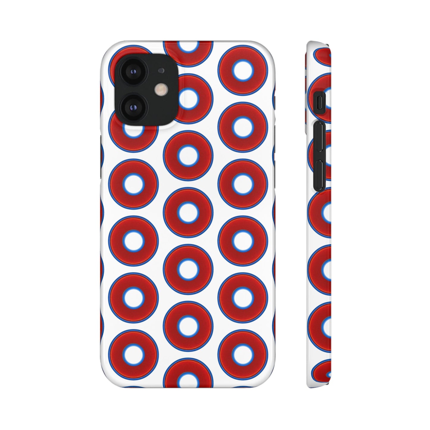 Lumpy Donut Snap Case - red vivid donut print w/white background