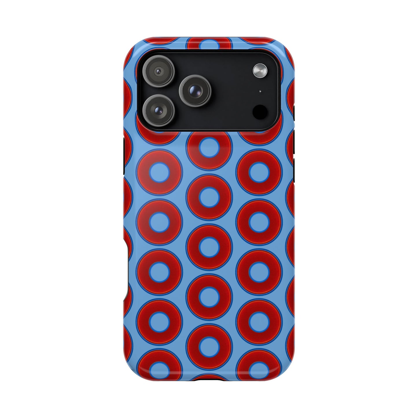 Magnetic Tough Donut Case - red vivid donut print w/light blue background