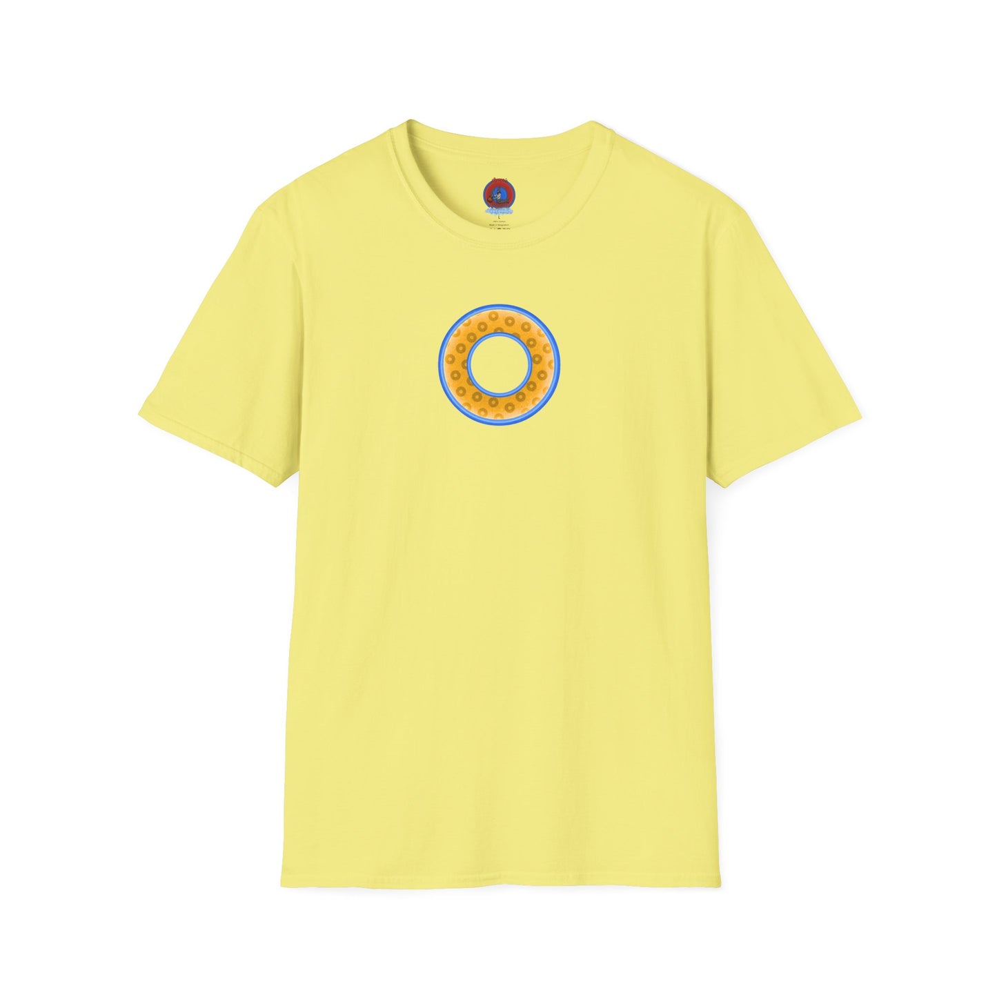 Plain Donuts/Unisex Soft-Style - "Plain Wide Mouthed Paradoxical Donuts" - yellow/light blue donuts