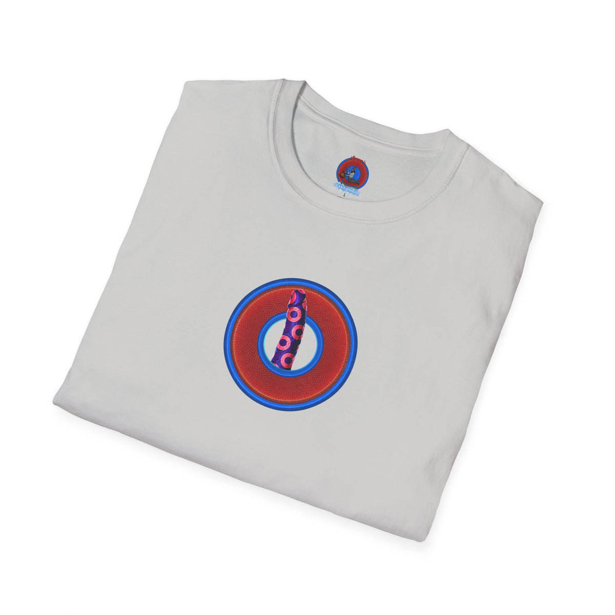 Classic Donut Tee - Unisex Soft-Style - "Sir Richard's Phamous Donut" - series 1.0  - variant 1 - red/blue paradox donut