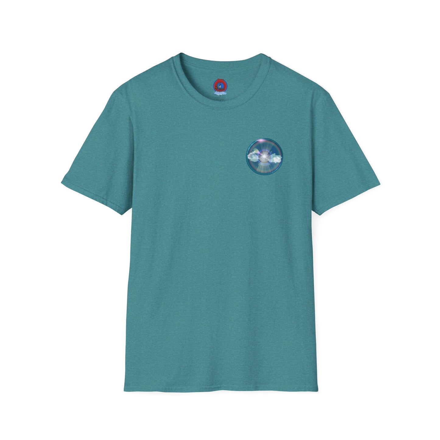 Classic Donut Tee - Unisex Soft-Style - "The Divided Donut" - variant 3 - blue donut [*50% to The Divided Sky Foundation]