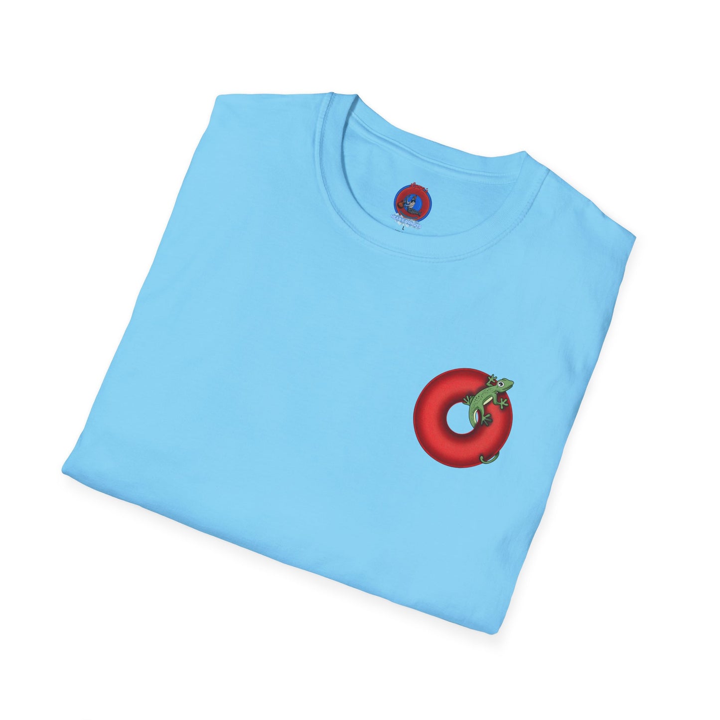 Classic Donut Tee - Unisex Soft-Style - "Practically Extinct Tee Shirt" - plump vivid red donut - variant 1