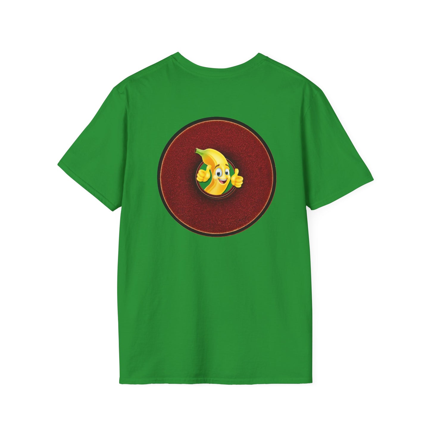 Classic Donut Tee - Unisex Soft-Style - "Dis sheet, it's bananas!" - series 1.0 - variant 4- dark red donut