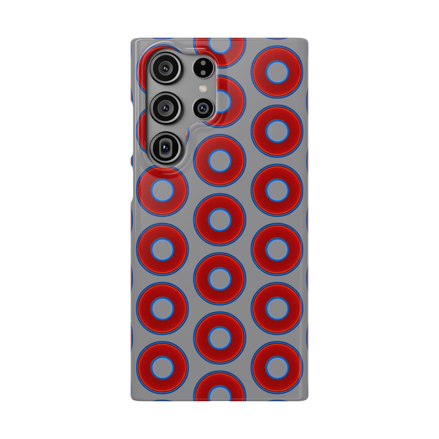 Donut Snap Case - red vivid donut print w/gray background