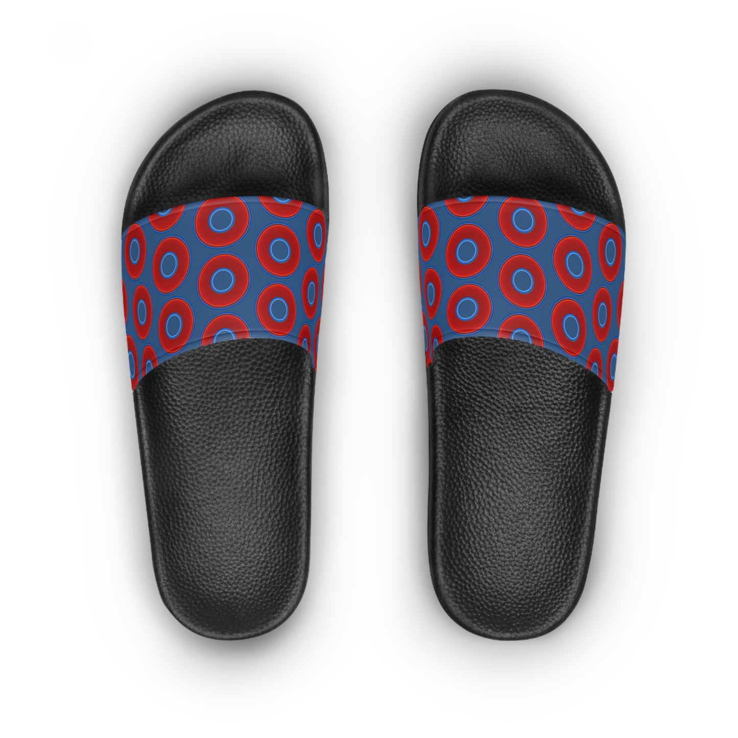 Lumpy Sandals - slip-ons - red vivid donuts w/light navy blue background