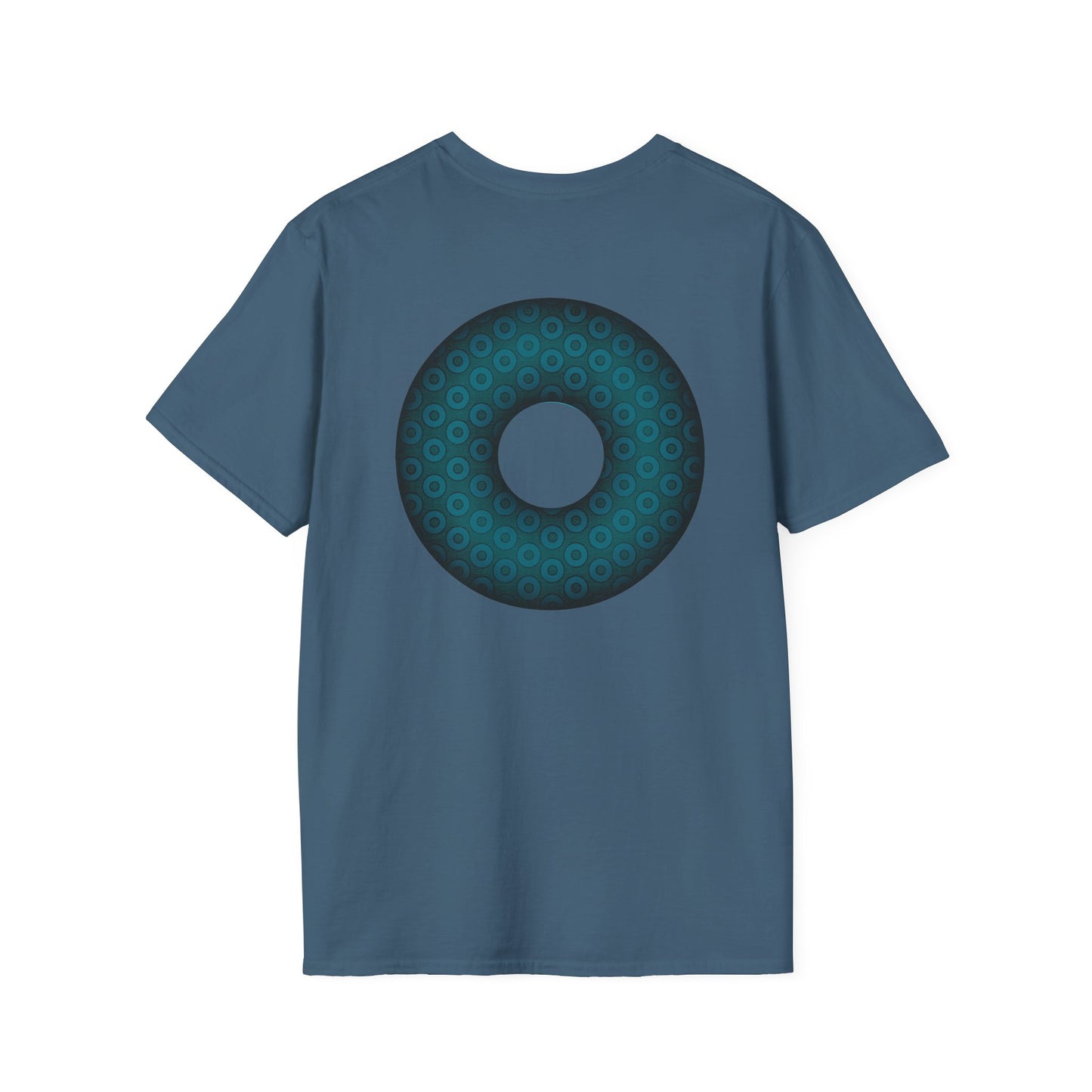 Plain Donuts/Unisex Soft-Style - "Plain Paradoxical Grided Donuts" - dark teal/dark teal donuts