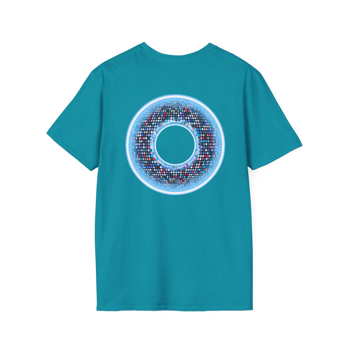 Classic Donut Tee - Unisex Soft-Style - "Microdot Donut" - light blue pixilated donut